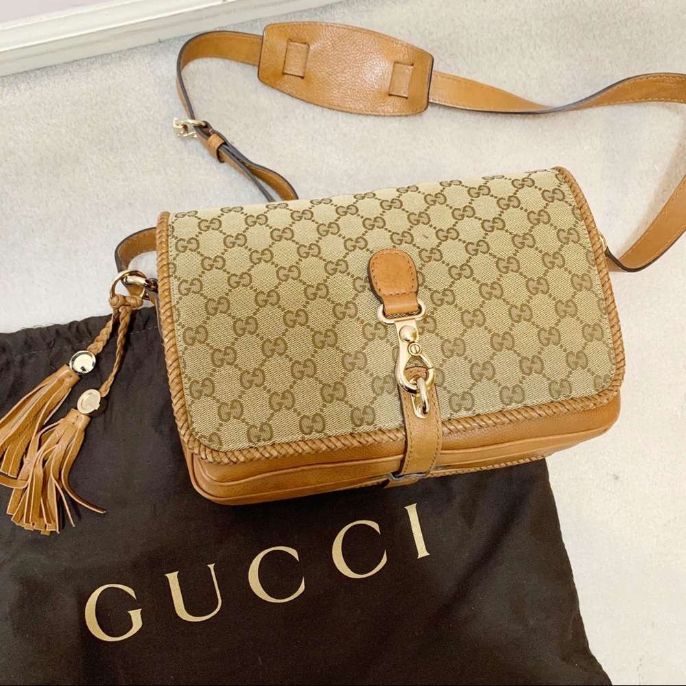 Gucci Canvas Marrakech Tassel Messenger Bag